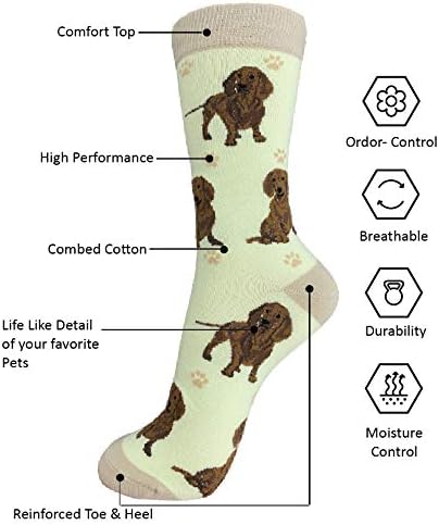 E & S Imports Pet Lover Socks Red Dachshund Dog, Unisex, One Size Fits Most