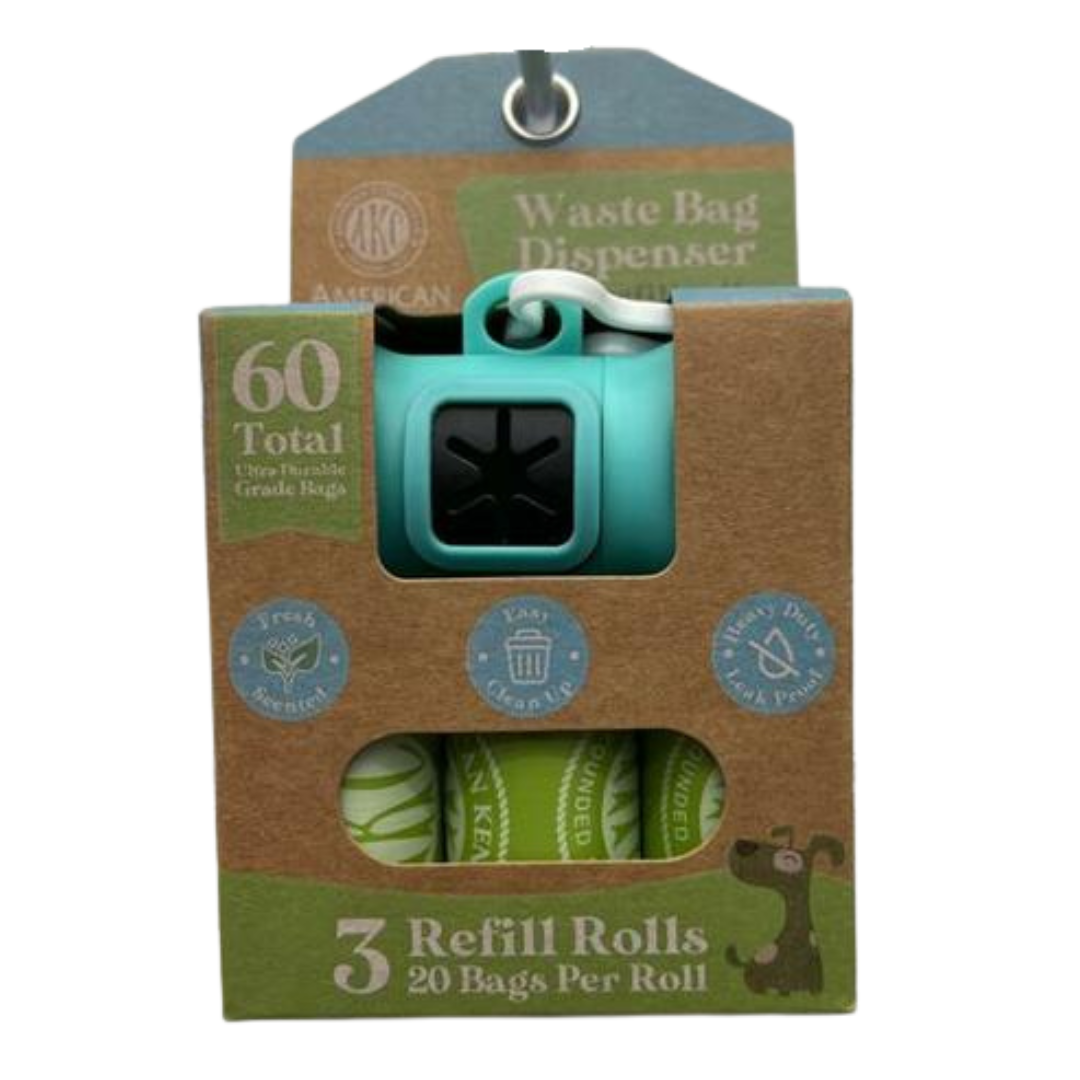 Akc Pet Waste Bag Dispenser with Waste Bags 60 ct