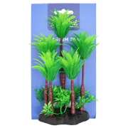 Incredipet Plastic Coconut Tree Aquarium Plant, Green 7 in
