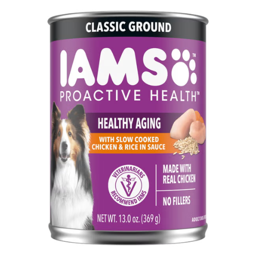 Iams Proactive Health Senior With Slow Cooked Chicken & Rice In Sauce Pate Canned Dog Food