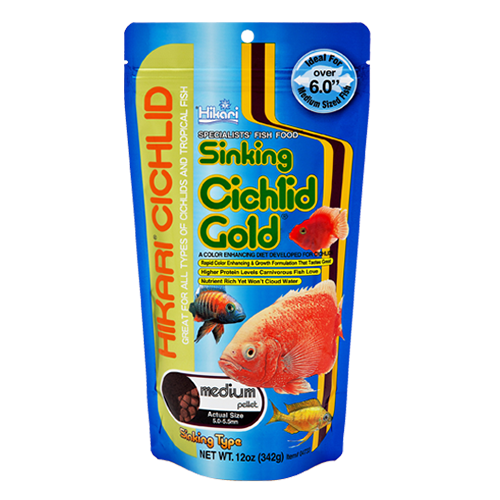 Hikari Gold Cichlid Medium Sinking Fish Food Pellets 12 oz