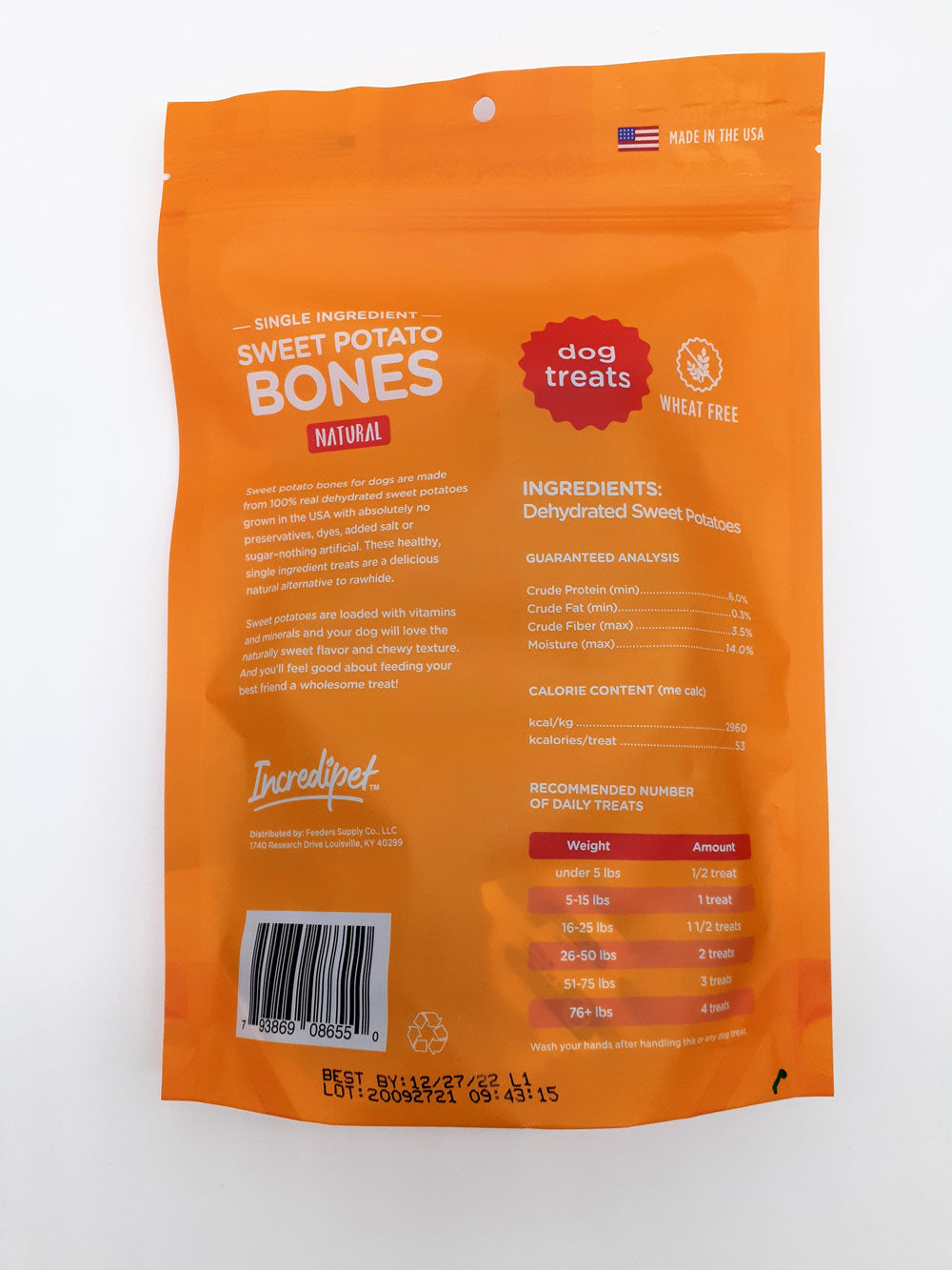Incredipet Sweet Potato Bones Dog Treats 8 oz