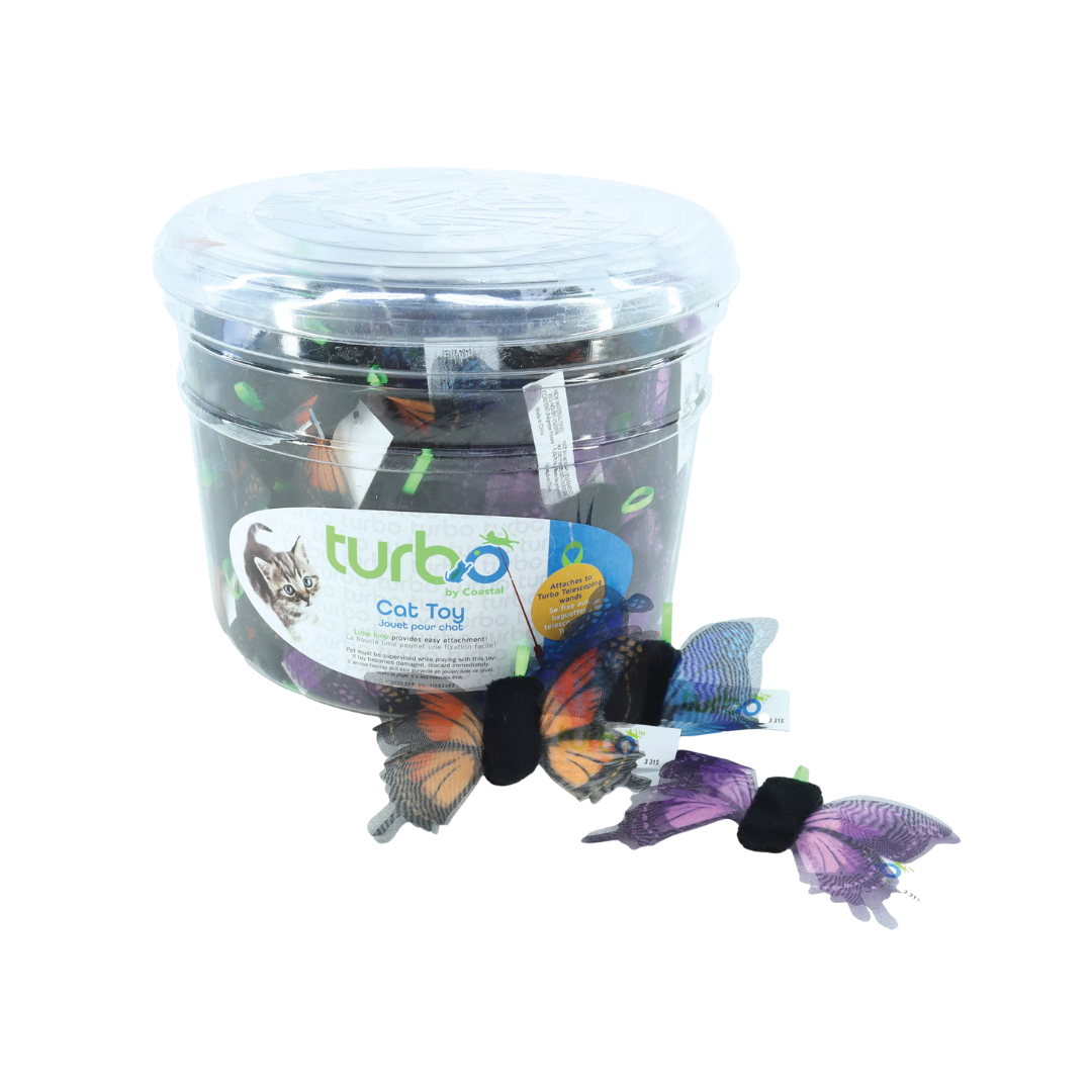 Coastal Pet Products Turbo Butterfly with Shimmering  Wings & Line Loop