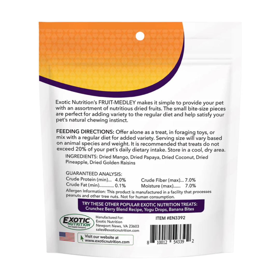 Exotic Nutrition Pet Supplies Fruit Medley Small Animal Treat 4 oz