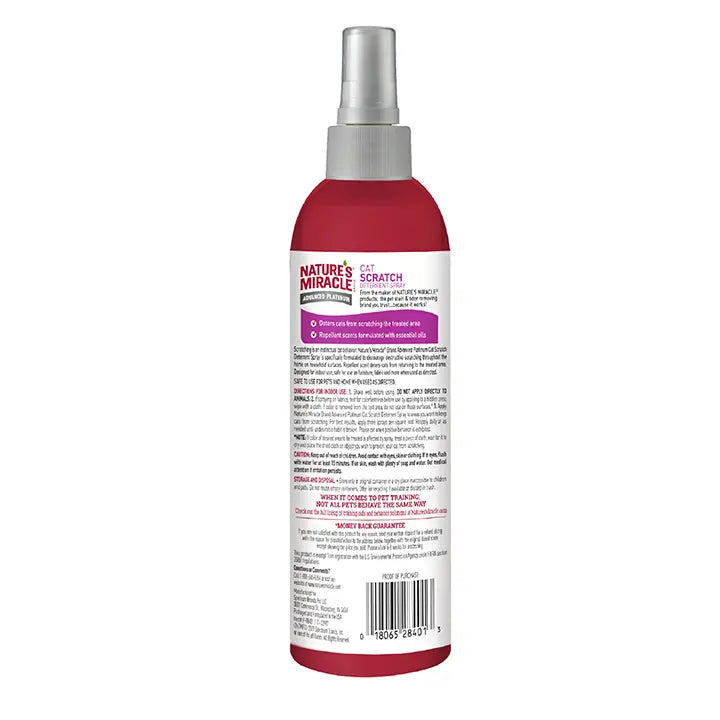 Nature's Miracle Advanced Platinum Cat Scratch Deterrent Spray for Indoor Training 8 oz