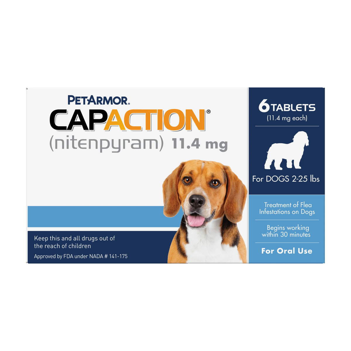 Petarmor CapAction Oral Flea Treatment Tablets for Dogs 2-25lbs 6 ct