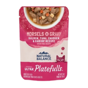 Natural Balance Platefulls Indoor Formula Salmon, Tuna, Chicken & Shrimp in Gravy Grain-Free Wet Cat Food Pouch