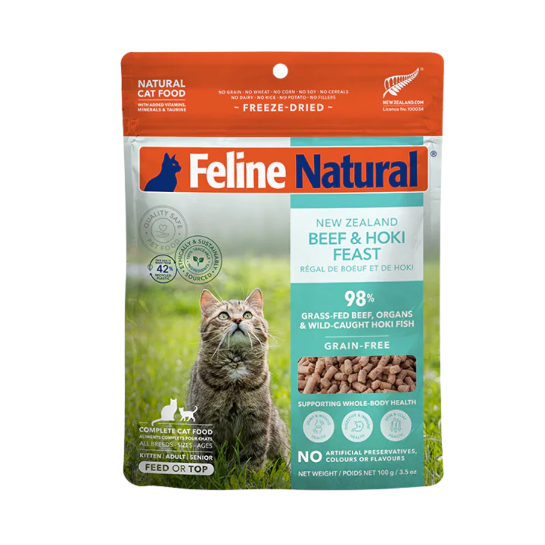Natural Pet Food Beef & Hoki Feast Freeze-Dried Cat Food Topper 3.5 oz
