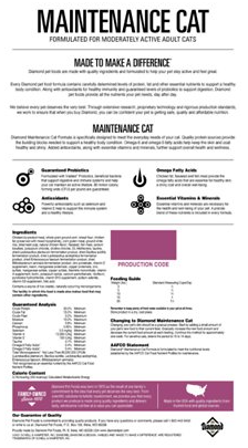 Diamond Maintenance Formula Adult Dry Cat Food 20 lb