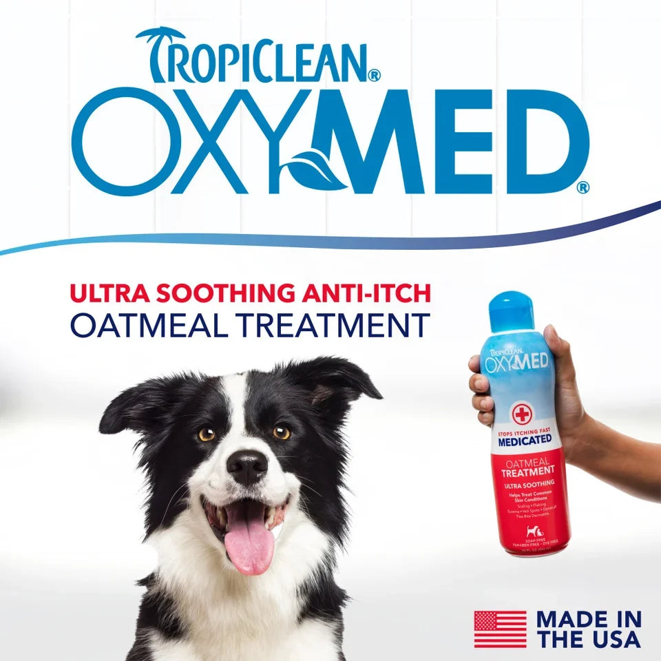 Tropiclean Oxymed Soothing Medicated Oatmeal Rinse For Pets 20 oz